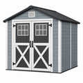 Casetta da giardino 183 x 122 x 201 cm in resina grigio e nero con doppia porta